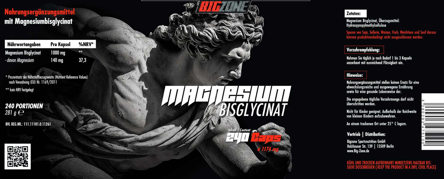 Big Zone - Magnesium Bisglycinat 240 Kapseln