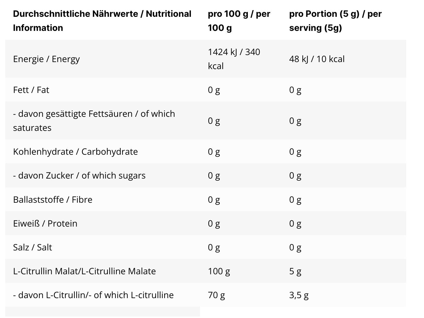 Inlead L-Citrullin Malat 500g