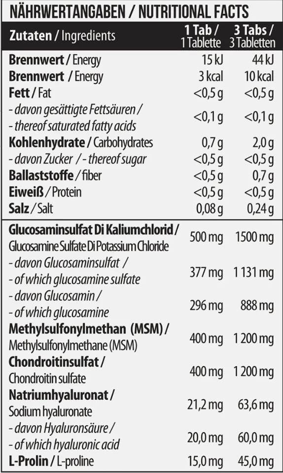 MST - Glucosamine Chondroitine MSM + HYALURON - 90 Tabletten