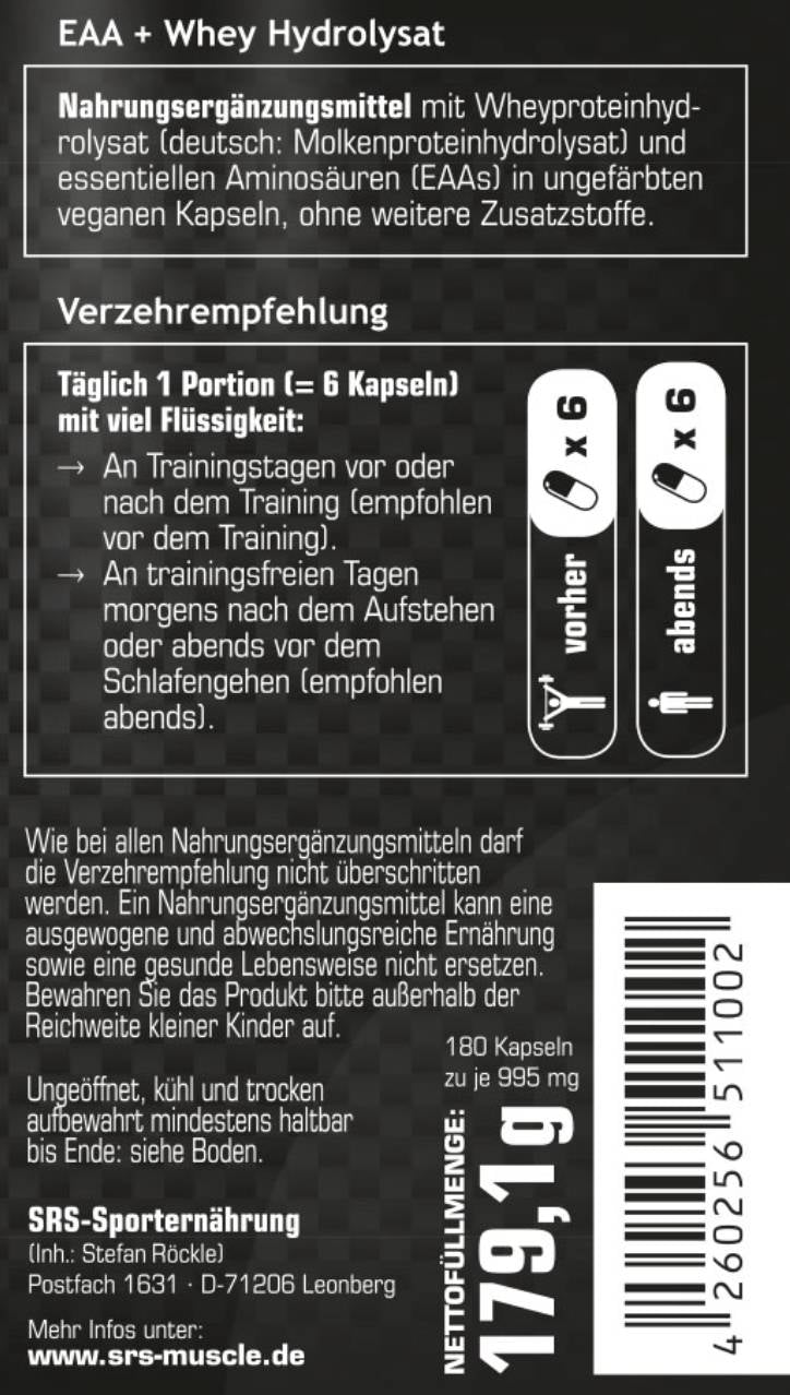 SRS - EAA + WHEY HYDROLYSAT - 180 Kapseln