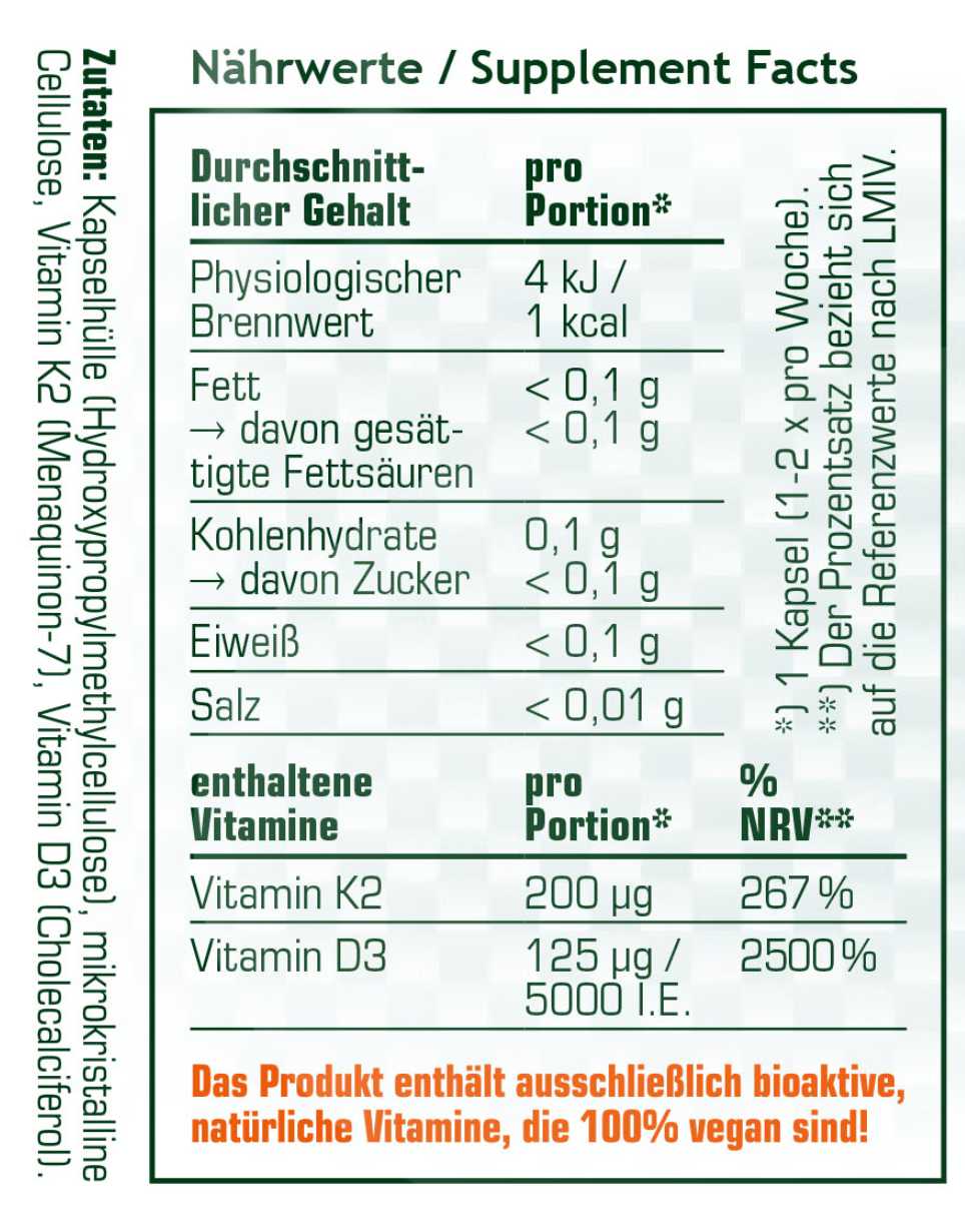 SRS Nutrition - Vitamin D3/K2 - 60 Kapseln