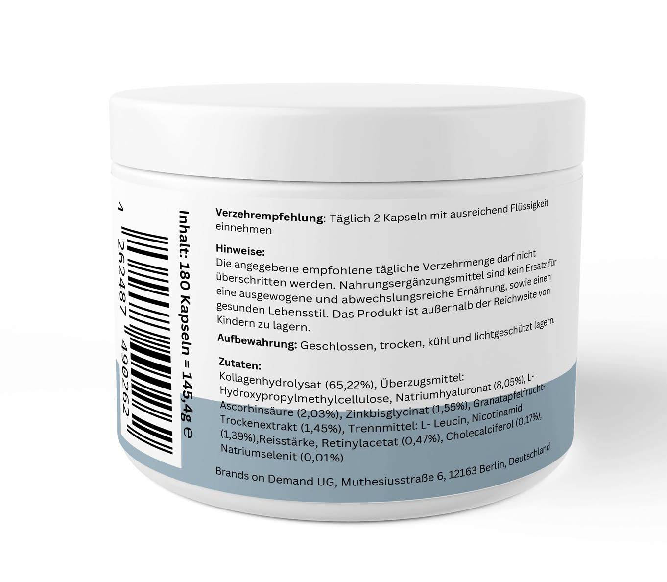 Kollagenhydrolysat PLUS - Sugars Muscle Nutrition - 180 Kapseln