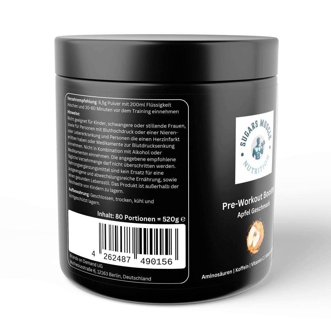 Pre-Workout Booster - Sugars Muscle Nutrition -Apfel