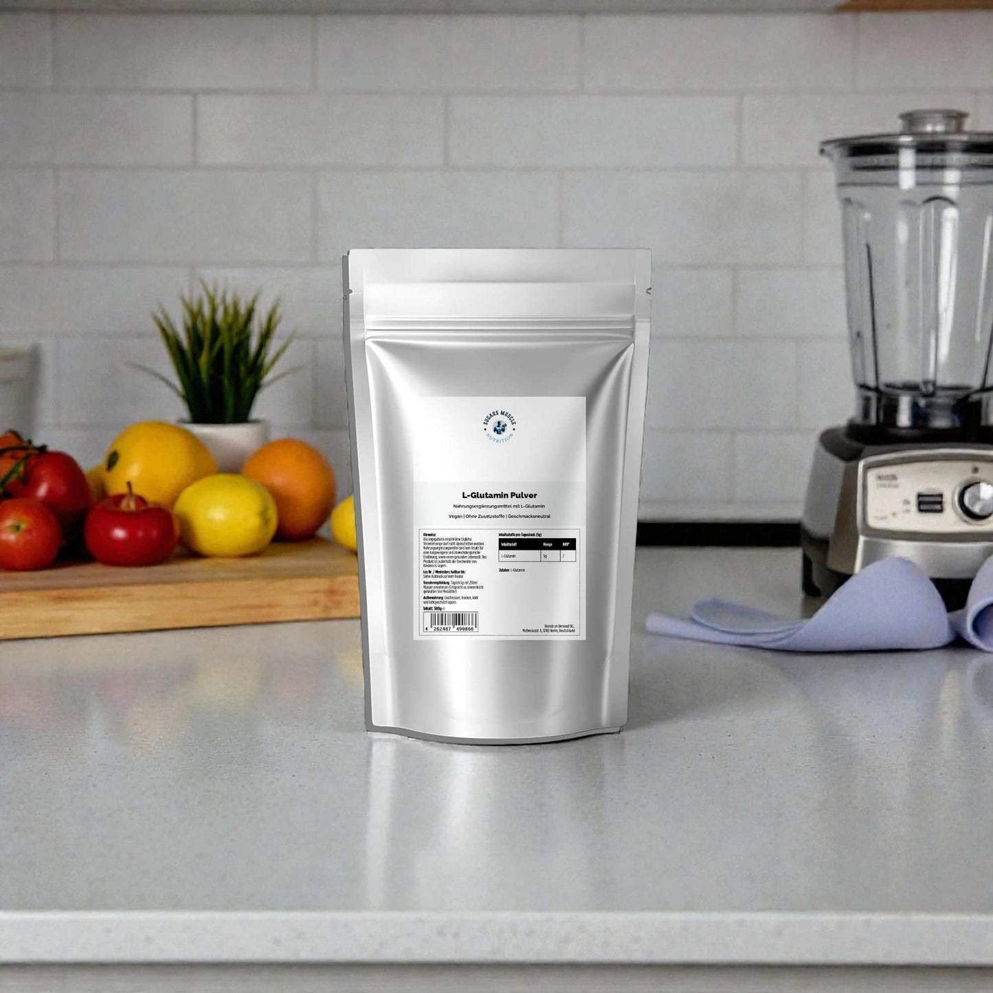 L-Glutamin Pulver -Sugars Muscle - 500g  Doypack