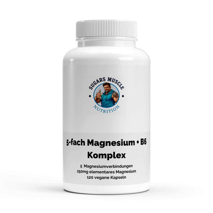 Magnesium 5-fach Komplex + Vitamin B6 | 120 vegane Kapseln