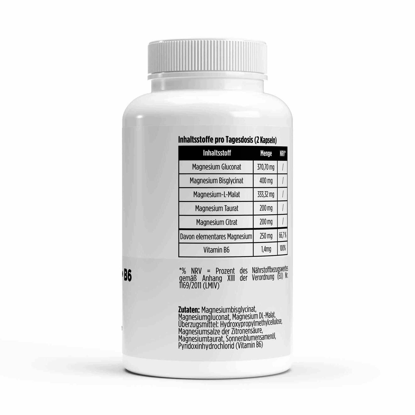 Magnesium 5-fach Komplex + Vitamin B6 | 120 vegane Kapseln