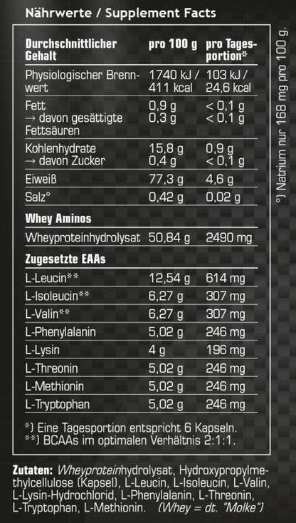 SRS - EAA + WHEY HYDROLYSAT - 180 Kapseln