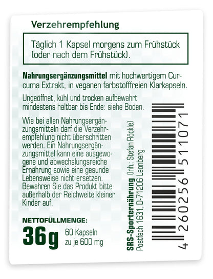 Curcuma 95 - SRS Nutrition - 60 Kapseln