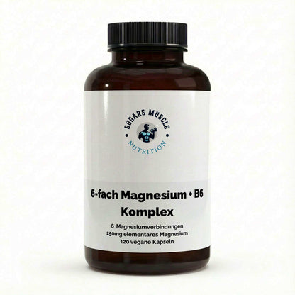 Magnesium 6-fach Komplex + B6 , Muskeln & Nerven - 120 vegane Kapseln
