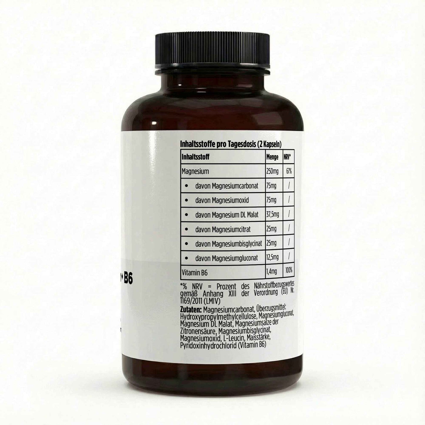 Magnesium 6-fach Komplex + B6 , Muskeln & Nerven - 120 vegane Kapseln