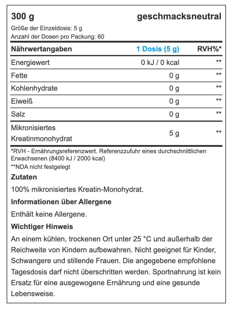 Warrior Creatine - 300 g