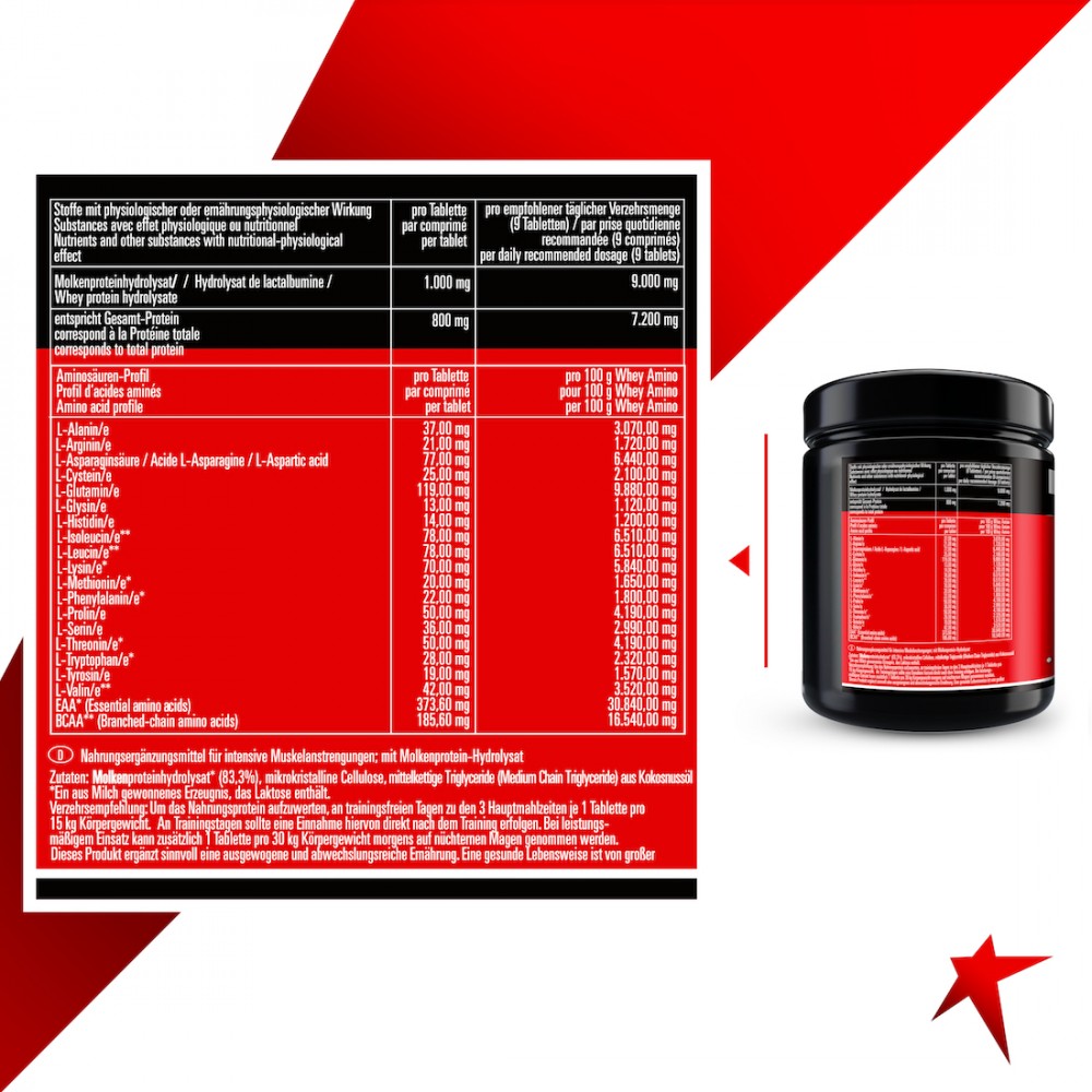 WHEY AMINO - 100% Whey Hydrolysat - 500 Tabletten